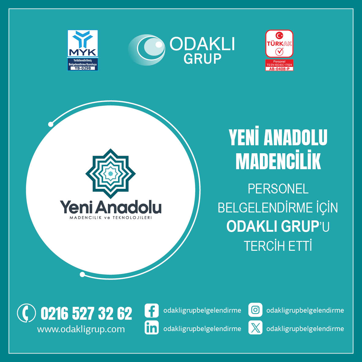 Yeni Anadolu Madencilik’in Tercihi Odaklı Grup Belgelendirme Oldu