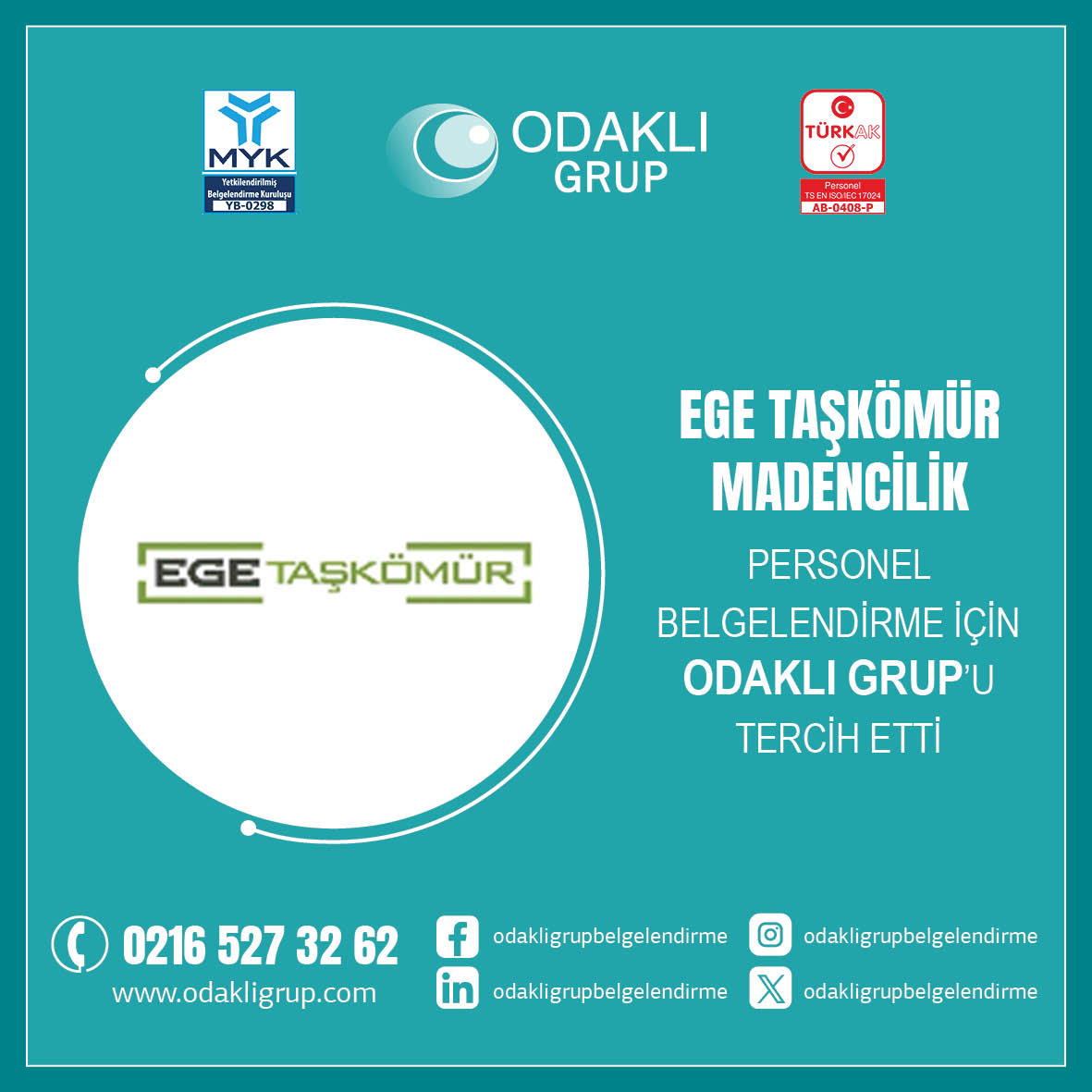 Ege Taşkömür Madencilik’in Tercihi Odaklı Grup Belgelendirme Oldu