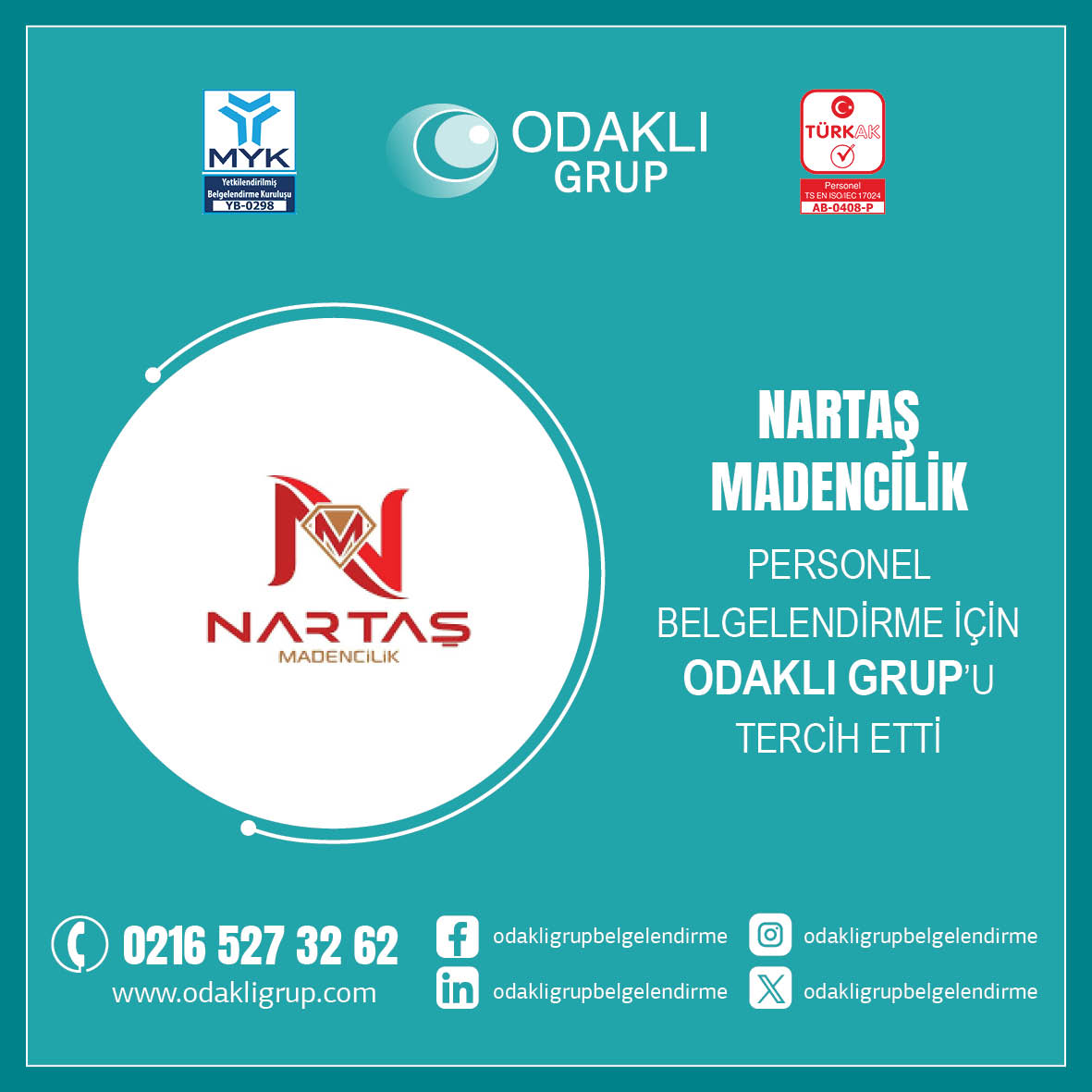 Nartaş Madencilik’in Tercihi Odaklı Grup Belgelendirme Oldu