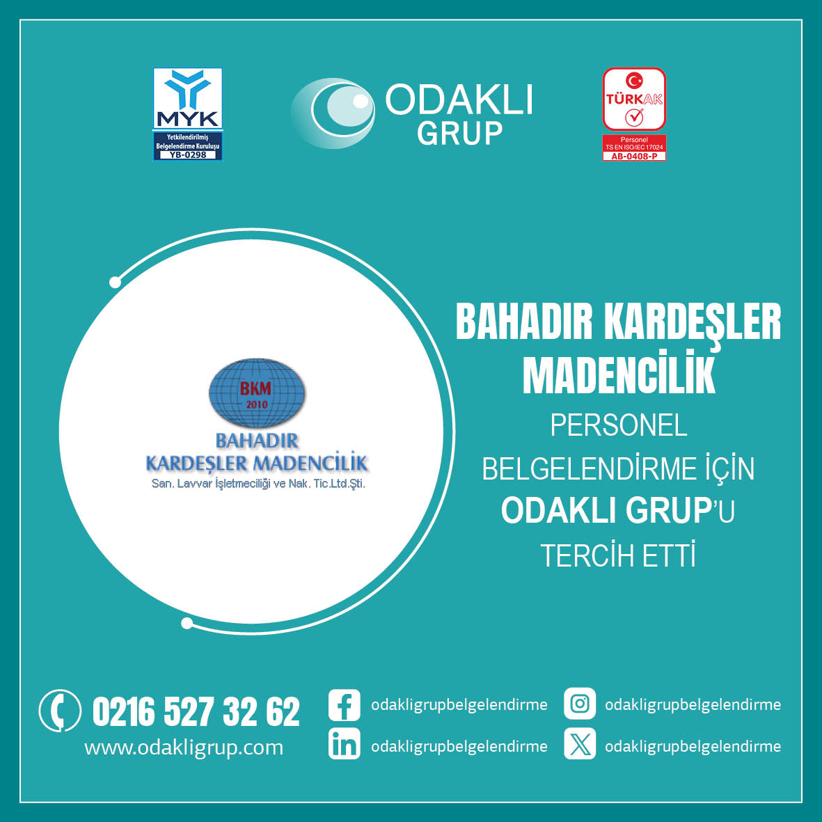 Bahadır Kardeşler Madencilik’in Tercihi Odaklı Grup Belgelendirme Oldu